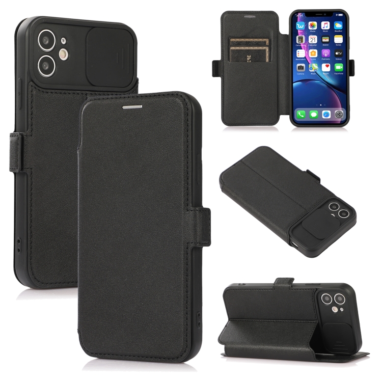 

Push Window Double Buckle PU + Silicone Horizontal Flip Leather Case with Holder & Card Slot For iPhone 11(Black)