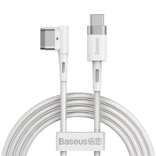 

Baseus CATXC-W02 Zinc Magnetic Series 60W USB-C / Type-C to L-shaped Port Charging Cable for Apple Laptops, Cable Length: 2m(White)