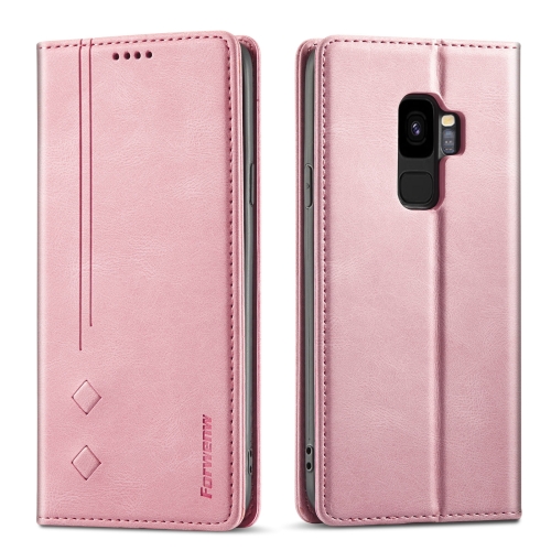 

For Samsung Galaxy S9+ Forwenw F2 Series Magnetic Horizontal Flip Leather Case with Holder & Card Slots & Wallet(Rose Gold)