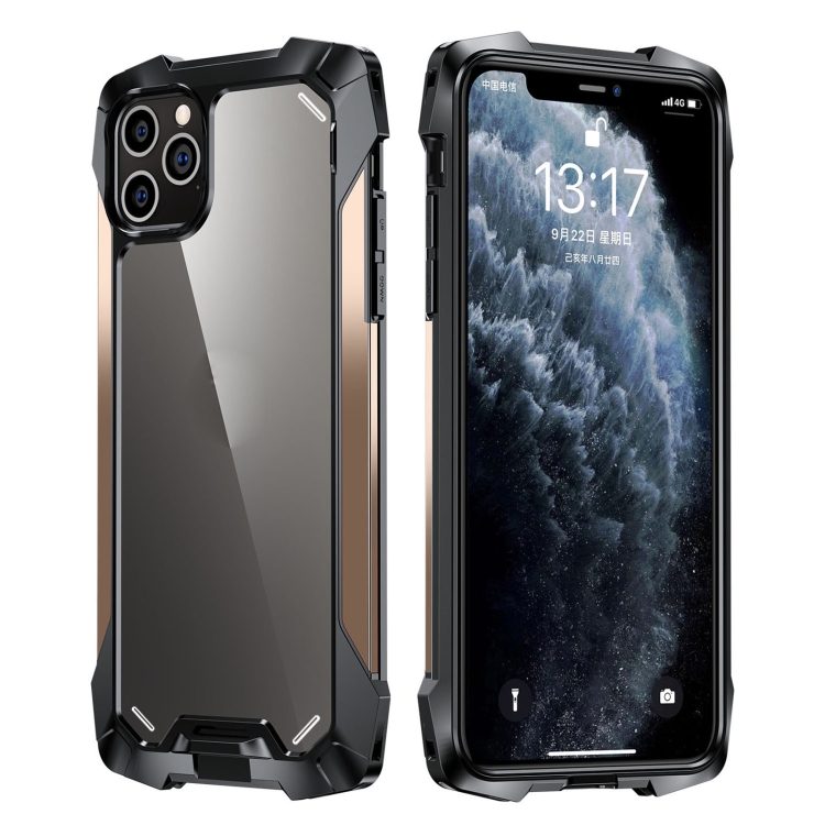 

R-JUST Metal Airbag Shockproof Protective Case For iPhone 13 Pro(Gold)
