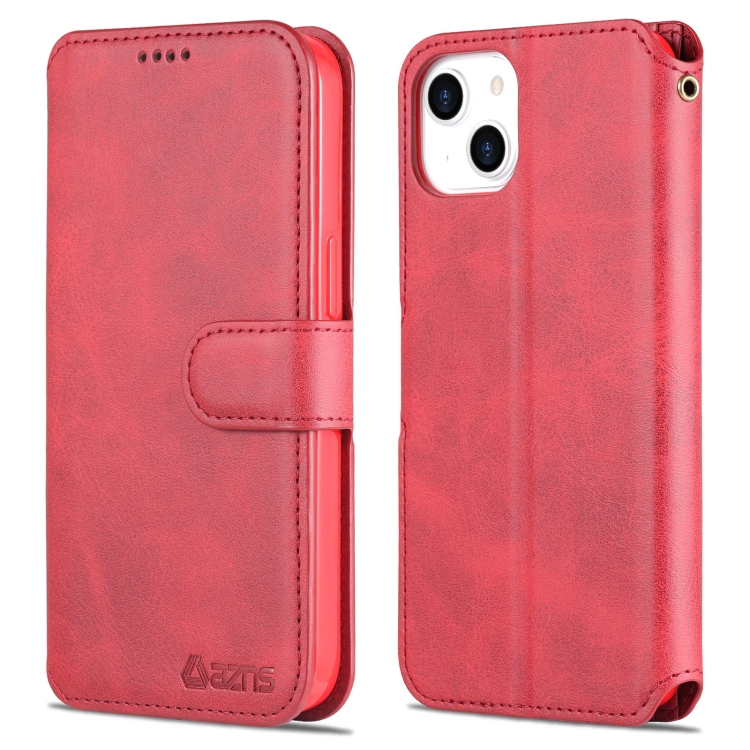 

AZNS Calf Texture Horizontal Flip Leather Case with Holder & Card Slots & Wallet & Photo Frame For iPhone 13 mini(Red)