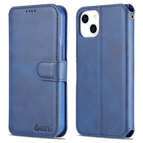 

AZNS Calf Texture Horizontal Flip Leather Case with Holder & Card Slots & Wallet & Photo Frame For iPhone 13(Blue)