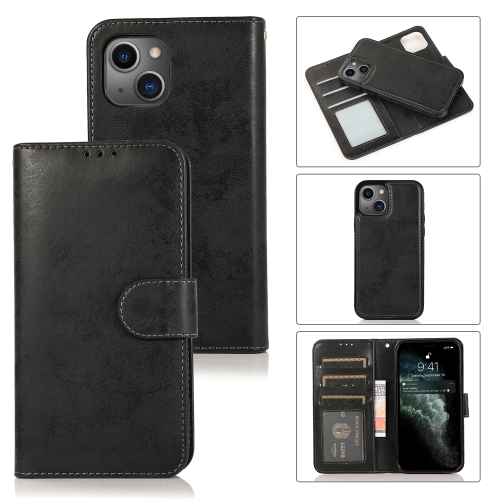 

Retro 2 in 1 Detachable Horizontal Flip Leather Case with Card Slots & Wallet For iPhone 13 Pro(Black)