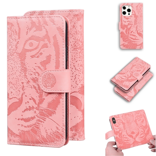 

Tiger Embossing Pattern Horizontal Flip Leather Case with Holder & Card Slots & Wallet For iPhone 13 Pro(Pink)