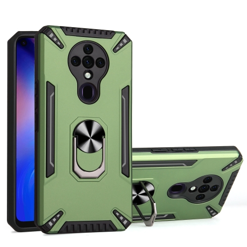 

For Tecno Spark 6 PC + TPU Protective Case with 360 Degrees Rotatable Ring Holder(Dark Green)