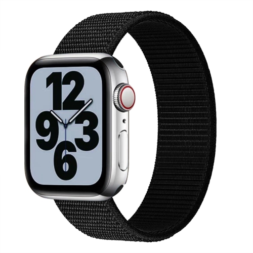 

Single Lap Nylon Watch Band, Size: L 165mm For Apple Watch Series 7 45mm / 6 & SE & 5 & 4 44mm / 3 & 2 & 1 42mm(Pure Black)