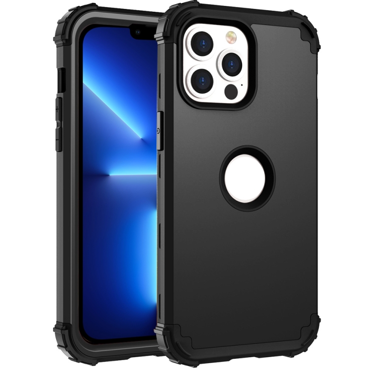 

3 in 1 Shockproof PC + Silicone Protective Case For iPhone 13 Pro Max(Black)