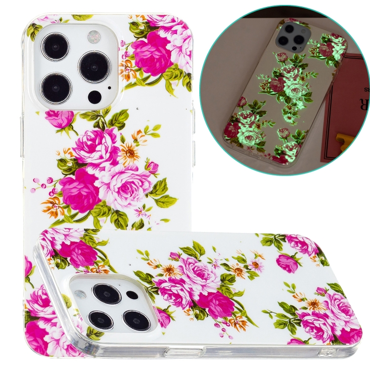 

Luminous TPU Soft Protective Case For iPhone 13 Pro Max(Rose Flower)