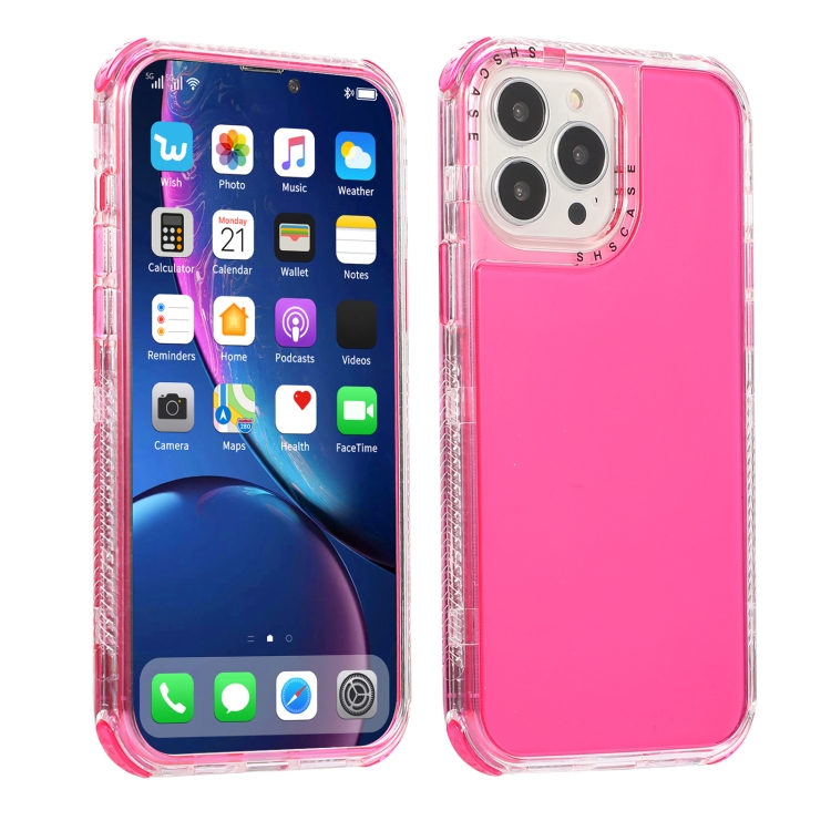 

Dream Transparency TPU + PC Shockproof Back Case For iPhone 13(Rose Red)