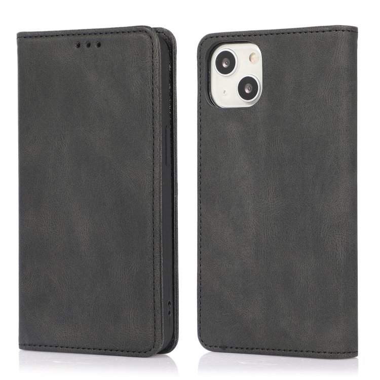 

Strong Magnetic Crazy Horse Texture Horizontal Flip Leather Case with Holder & Card Slots & Wallet For iPhone 13(Black)