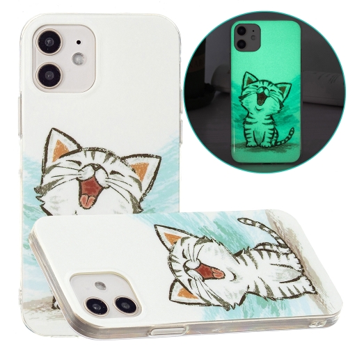 

Luminous TPU Pattern Soft Protective Case For iPhone 12 mini(Happy Cat)