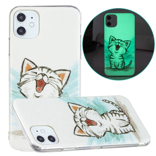 

Luminous TPU Pattern Soft Protective Case For iPhone 11(Happy Cat)