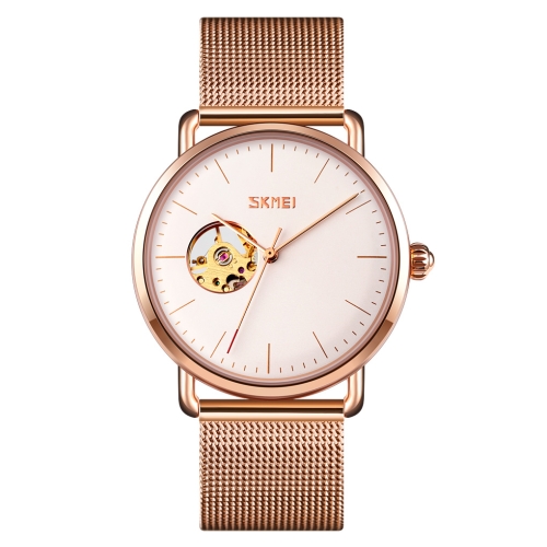 

SKMEI 9201 Simple Scale Gear Dial Automatic Mechanical Watch(Rose Gold Gold Surface)