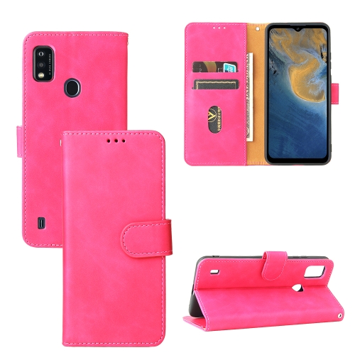 

For ZTE Blade A51 Solid Color Skin Feel Magnetic Buckle Horizontal Flip Calf Texture PU Leather Case with Holder & Card Slots & Wallet(Rose Gold)