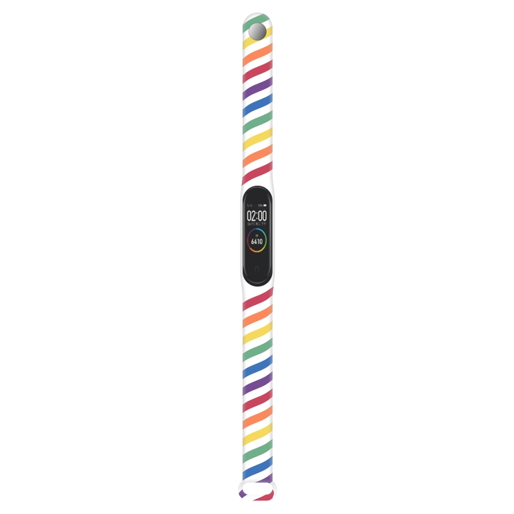 

For Xiaomi Mi Band 6 / 5 Silicone Watch Band(White Rainbow)