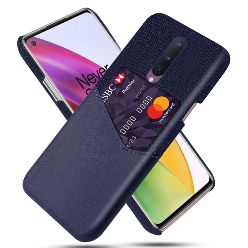 

For OnePlus 8 Cloth Texture PC + PU Leather Back Cover Shockproof Case with Card Slot(Blue)