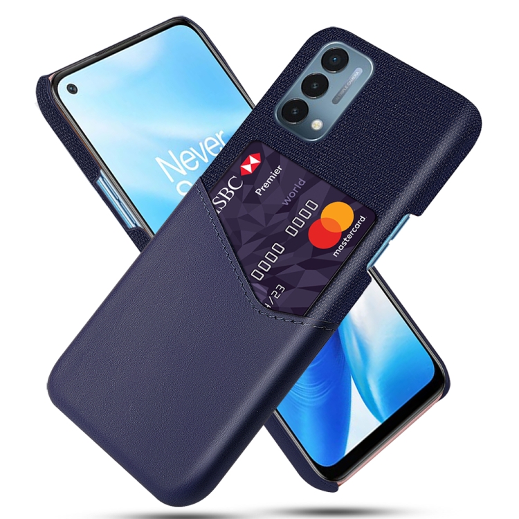 

For OnePlus Nord 200 5G Cloth Texture PC + PU Leather Back Cover Shockproof Case with Card Slot(Blue)