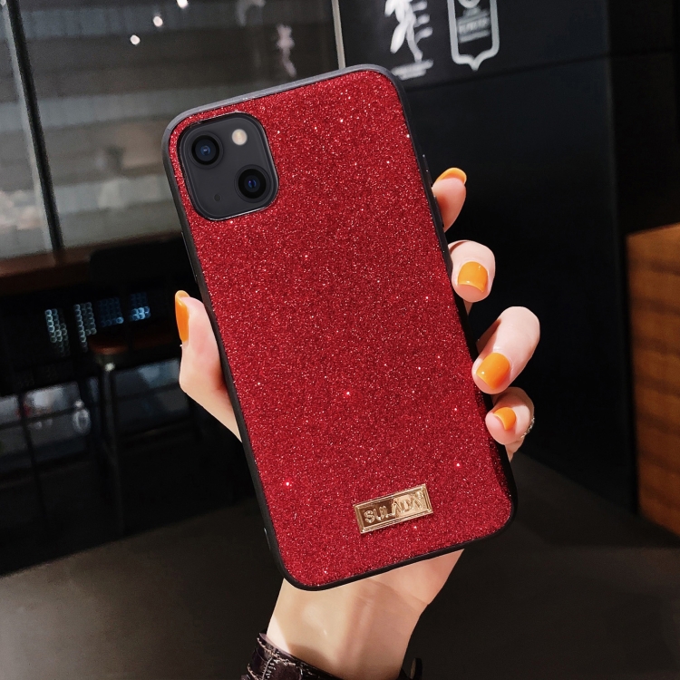 

SULADA Shockproof TPU + Handmade Leather Case For iPhone 13(Red)