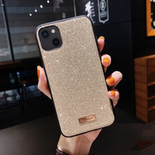 

SULADA Shockproof TPU + Handmade Leather Case For iPhone 13(Gold)