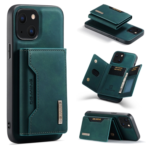 

For iPhone 13 mini DG.MING M2 Series 3-Fold Card Bag Shockproof Case with Wallet & Holder Function (Green)