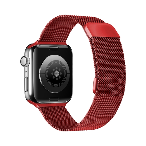 

Double Section Milanese Magnetic Elasticity Strap Watch Band For Apple Watch Series 7 41mm / 6 & SE & 5 & 4 40mm / 3 & 2 & 1 38mm(Wine Red)