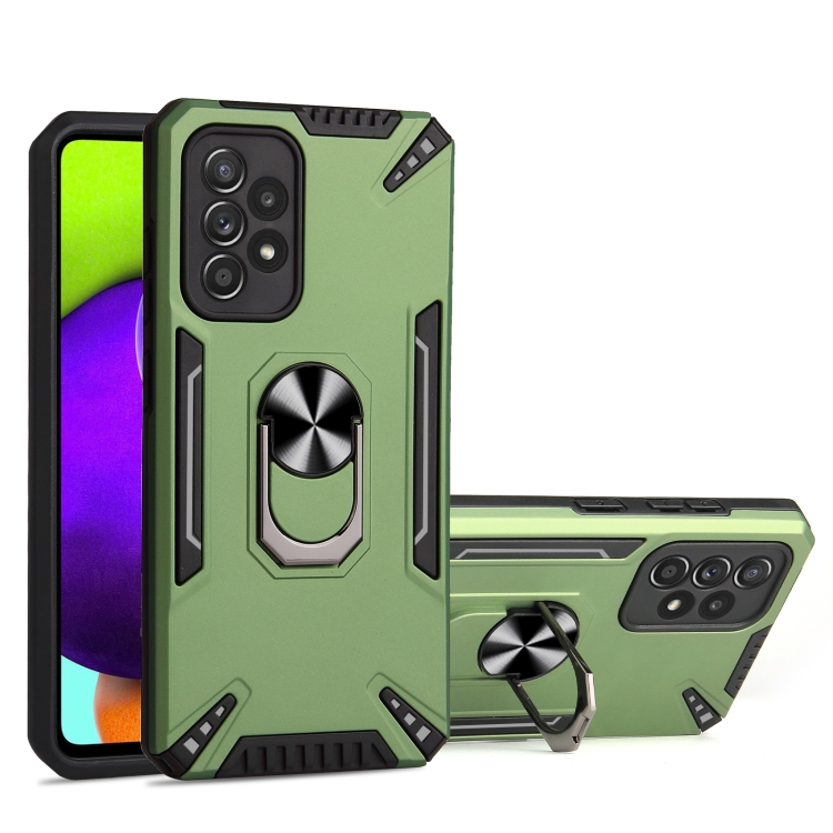 

For Samsung Galaxy A52 5G / 4G PC + TPU Protective Case with 360 Degrees Rotatable Ring Holder(Dark Green)