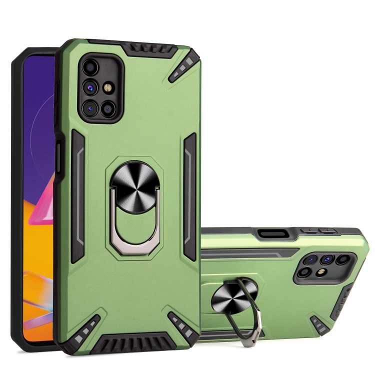 

For Samsung Galaxy M31s PC + TPU Protective Case with 360 Degrees Rotatable Ring Holder(Dark Green)