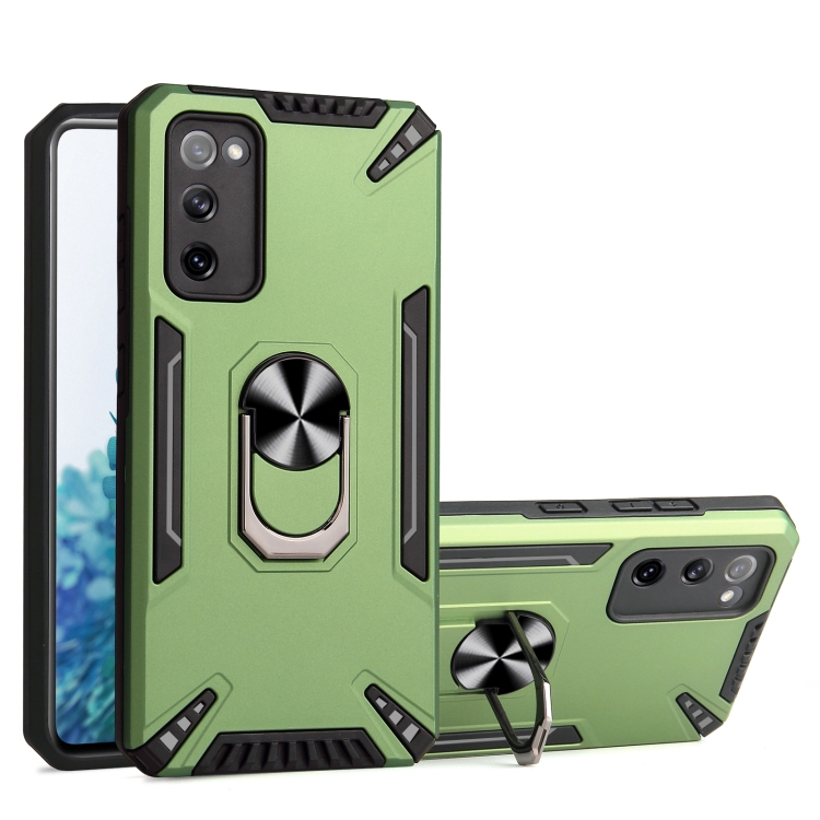 

For Samsung Galaxy S20 FE PC + TPU Protective Case with 360 Degrees Rotatable Ring Holder(Dark Green)