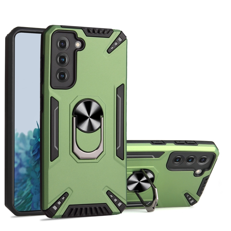 

For Samsung Galaxy S21 5G PC + TPU Protective Case with 360 Degrees Rotatable Ring Holder(Dark Green)