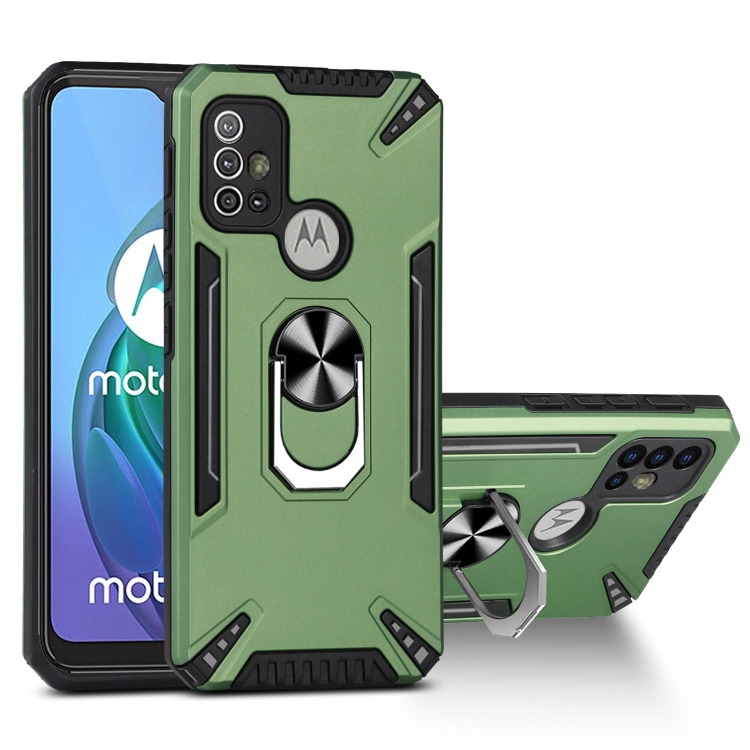 

For Motorola Moto G10 / G20 / G30 PC + TPU Protective Case with 360 Degrees Rotatable Ring Holder(Dark Green)