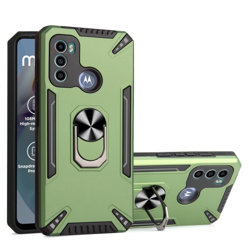 

For Motorola Moto G60 PC + TPU Protective Case with 360 Degrees Rotatable Ring Holder(Dark Green)