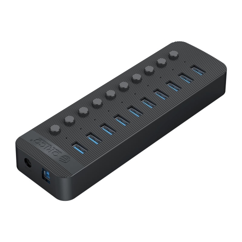 

ORICO CT2U3-10AB-BK 10 In 1 Plastic Stripes Multi-Port USB HUB with Individual Switches, AU Plug(Black)