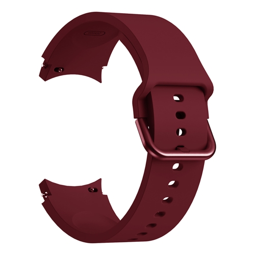 

For Samsung Galaxy Watch4 44mm Universal Silicone Colorful Buckle Watch Band(Wine Red)