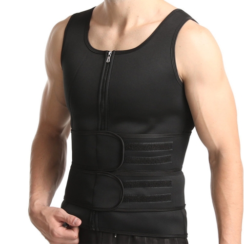 

Neoprene Men Sport Body Shapers Vest Waist Body Shaping Corset, Size:L(Black)