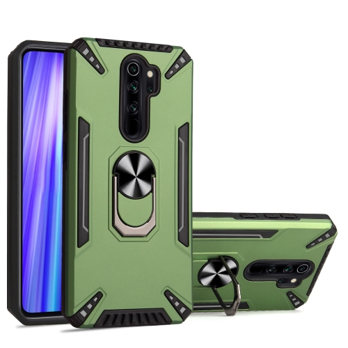 

For Xiaomi Redmi Note 8 Pro PC + TPU Protective Case with 360 Degrees Rotatable Ring Holder(Dark Green)