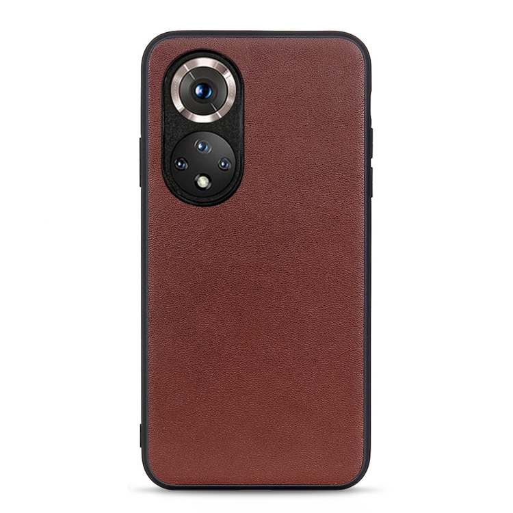 

For Honor 50 Accurate Hole Sheep Texture Leather Shockproof Case(Brown)