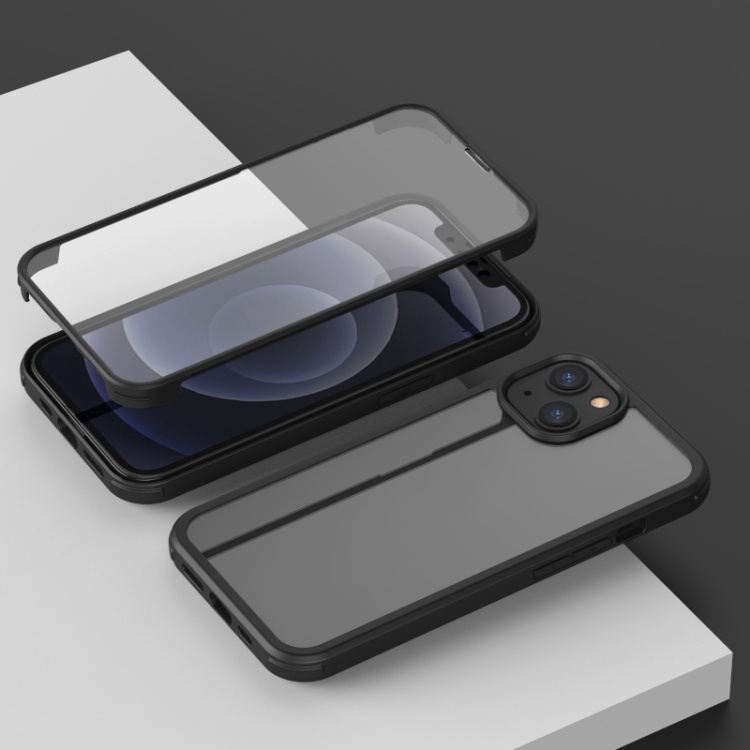 

Shockproof TPU + Double-sided Glass Protective Case For iPhone 13(Black)