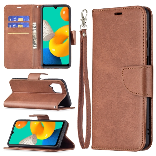 

For Samsung Galaxy M32 Retro Lambskin Texture Pure Color Horizontal Flip PU Leather Case with Holder & Card Slots & Wallet & Lanyard(Brown)