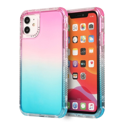 

3 In 1 Dreamland PC + TPU Gradient Two-color Transparent Border Protective Case For iPhone 11 Pro(Pink Blue)