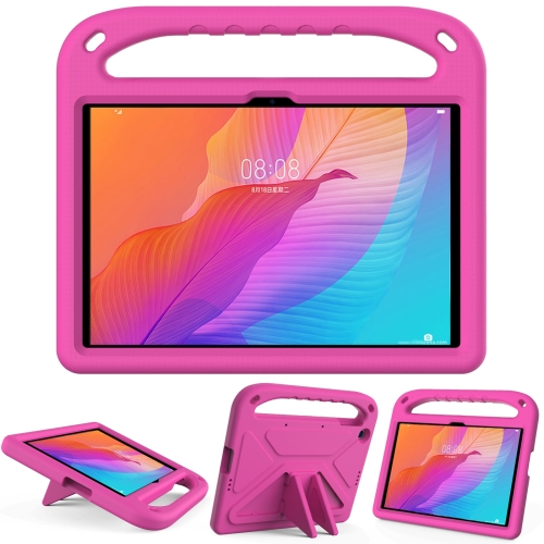

For Huawei Enjoy Tablet 2 / MatePad T10 / T10s Portable Handle EVA Shockproof Anti Falling Protective Case with Triangle Holder(Rose Red)