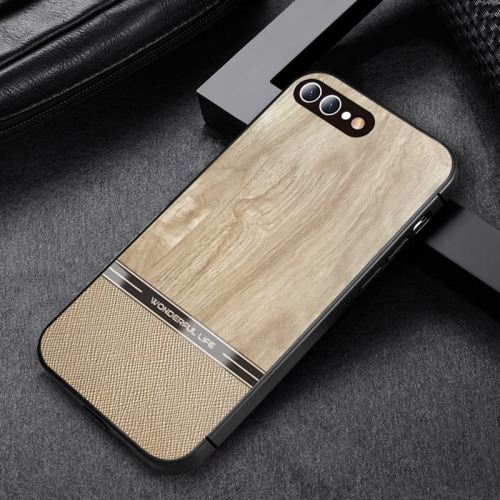 

Shang Rui Wood Grain Skin PU + TPU Shockproof Case For iPhone 8 Plus / 7 Plus(Wood Color)