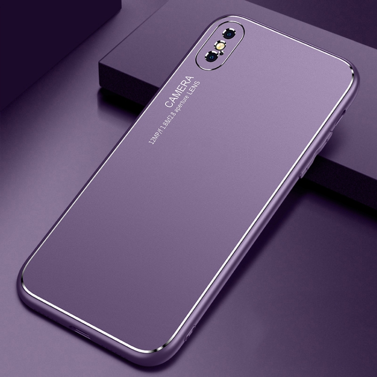 

Cool Frosted Metal TPU Shockproof Case For iPhone XS / X(Purple)