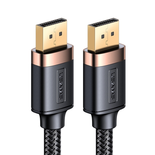 

USAMS US-SJ531 U74 DP to DP 4K Glossy Aluminum Alloy HD Audio and Video Cable, Cable Length: 2m(Black)