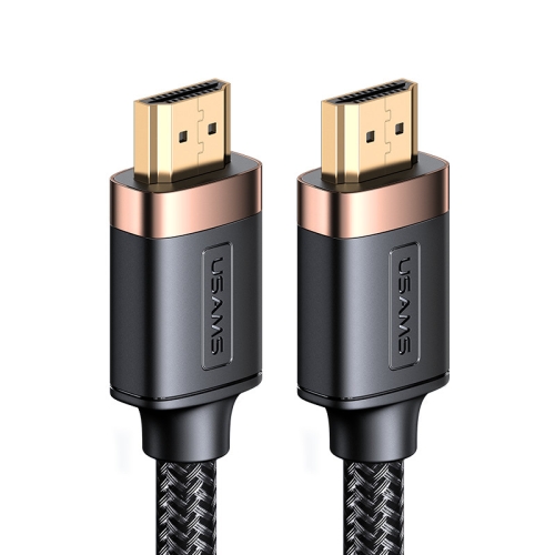 

USAMS US-SJ529 U74 HDMI to HDMI 4K Glossy Aluminum Alloy HD Audio and Video Cable, Cable Length:3m(Black)