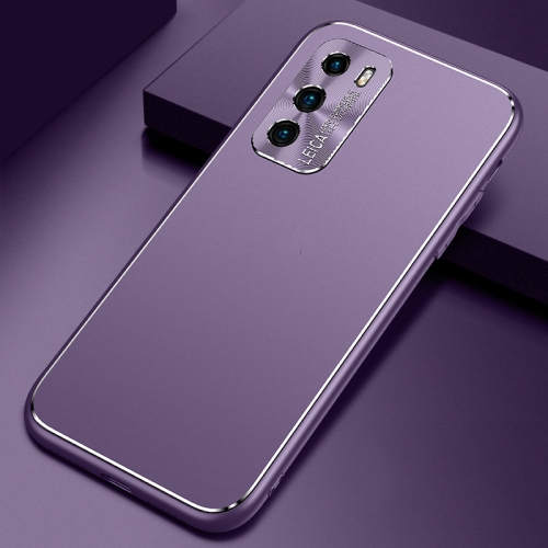 

For Huawei P40 Cool Frosted Metal TPU Shockproof Case(Purple)