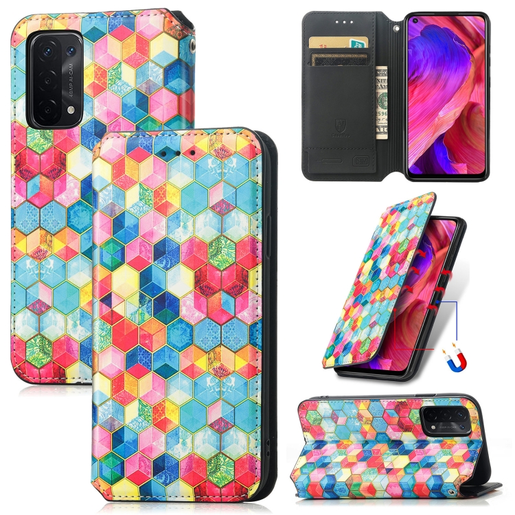 

For OPPO A54 5G Colorful Magnetic Horizontal Flip PU Leather Case with Holder & Card Slot & Wallet(Magic Space)