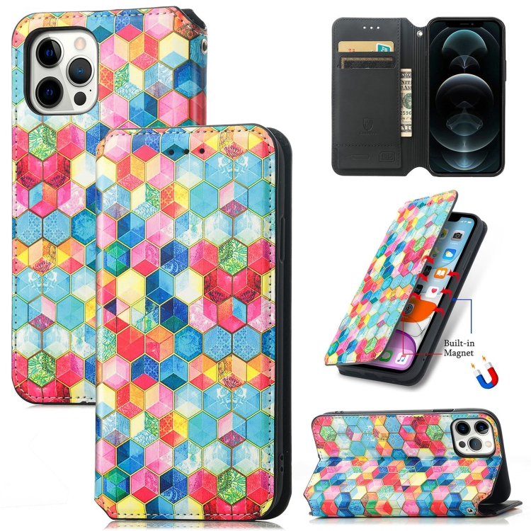 

Colorful Magnetic Horizontal Flip PU Leather Case with Holder & Card Slot & Wallet For iPhone 12 Pro Max(Magic Space)