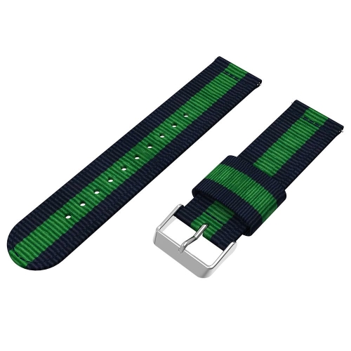 

For Samsung Galaxy Watch4 40/44mm & Watch4 Classic 42/46mm Split Nylon Watch Band(Green Black)