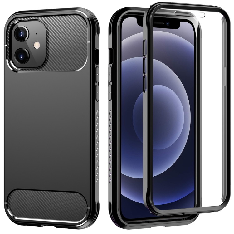 

C2 2 in 1 Shockproof TPU + PC Protective Case with PET Screen Protector For iPhone 12 mini(Black)