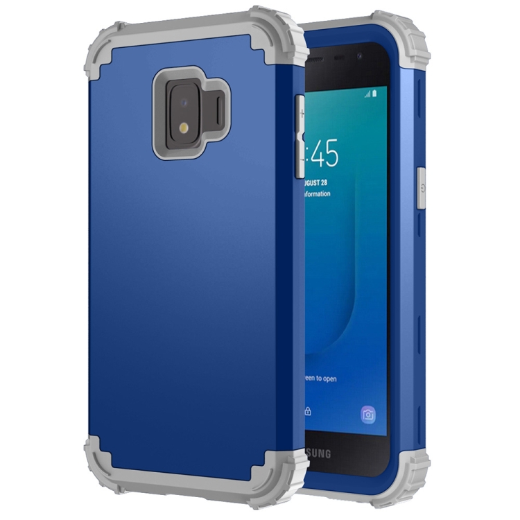 

For Samsung Galaxy J2 Core 3 in 1 Shockproof PC + Silicone Protective Case(Navy Blue + Grey)